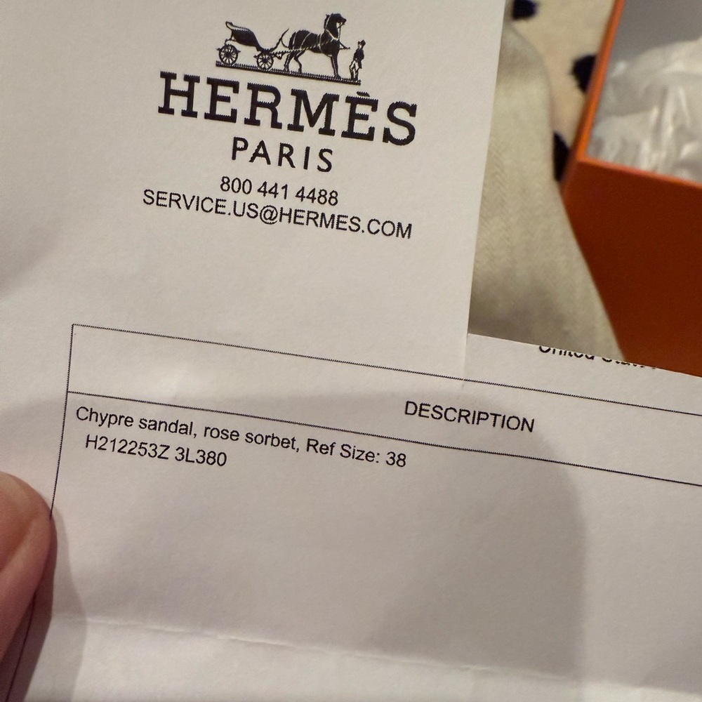 Hermes Chypre sandals in rose sorbet BNIB Authentic sz 38 orange coral color - Picture 6 of 13